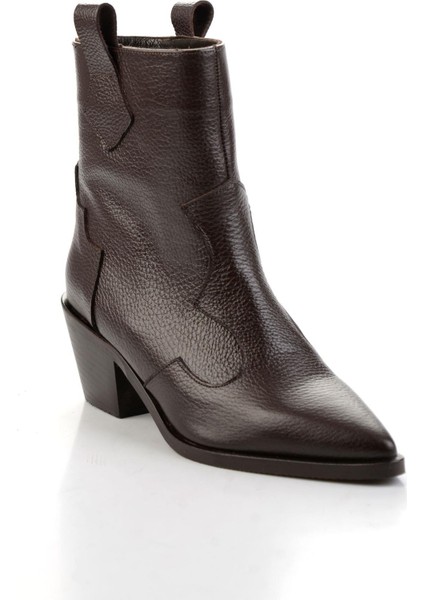 Kahve Hakiki Deri Kadın Bot & Bootie K02140000303 fiyatları