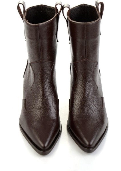 Kahve Hakiki Deri Kadın Bot & Bootie K02140000303 fırsatları