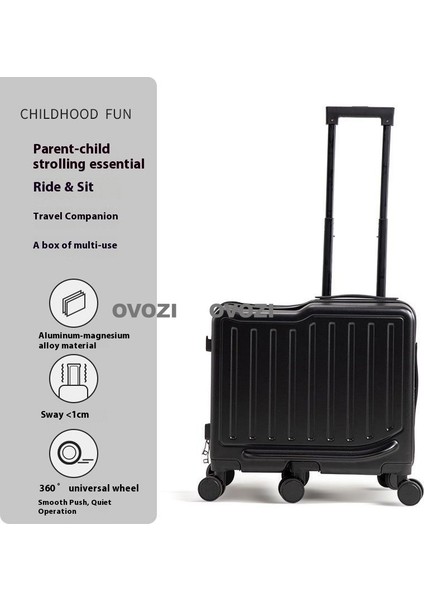 Ovozı 49*46*27CM 6 Tekerlekli Çocuk Valizi Oturulabilir ve Binilebilir Seyahat Arabası Çantası (Yurt Dışından)