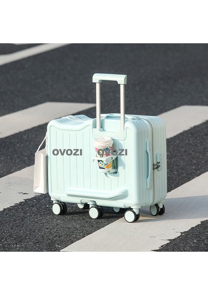 Ovozı 52*46*25CM 6 Tekerlekli Çok Fonksiyonlu Çocuk Valizi Oturarak Binebilir Şifreli Kilitli Ebeveyn-Çocuk Seyahat Valizi (Yurt Dışından)