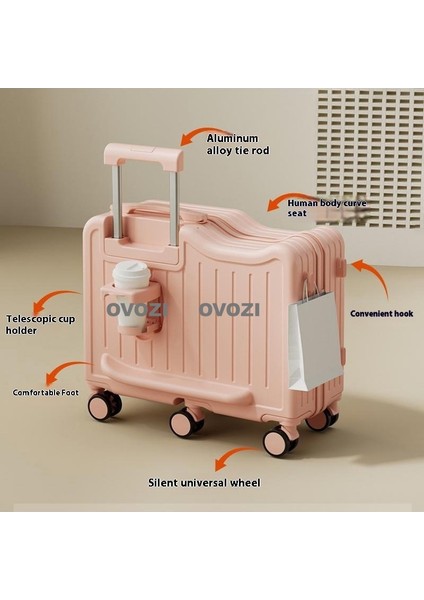 Ovozı 47*41*20CM 6 Tekerlekli Çocuk Valizi Oturulabilir ve Binilebilir Seyahat Arabası Çantası (Yurt Dışından) modelleri