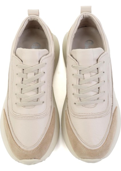 Altın Bej Hakiki Deri Kadın Sneaker K01048002303 fırsatları