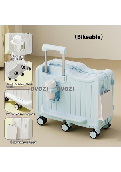 Ovozı 47*41*20CM 6 Tekerlekli Çocuk Valizi Oturulabilir ve Binilebilir Seyahat Arabası Çantası (Yurt Dışından)