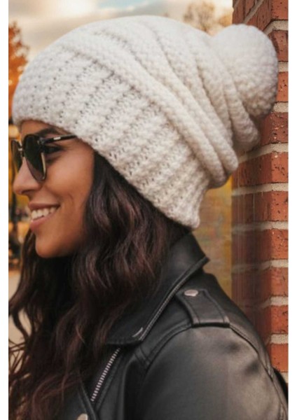 Kadın Kışlık Ponponlu Kalın Örgü Bere fiyatları