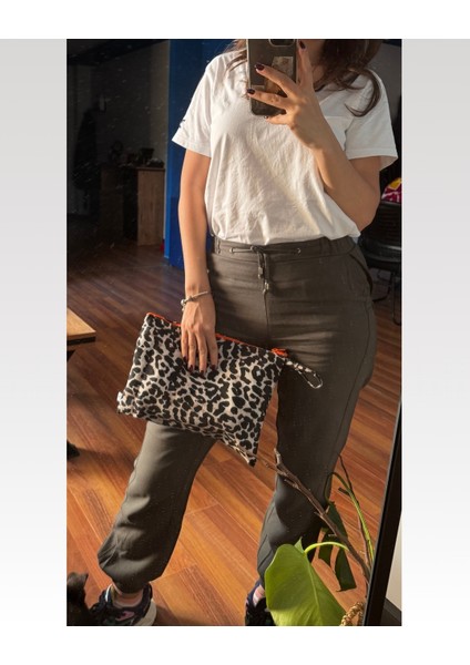Leopar Desenli Denim Clutch fiyatları