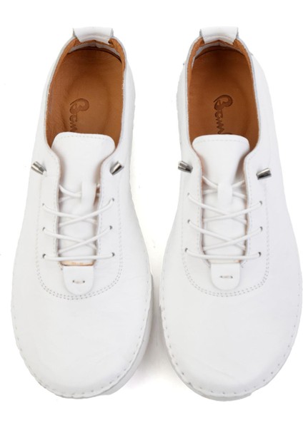 Beyaz Hakiki Deri Kadın Casual Ayakkabı K01331825103 fırsatları