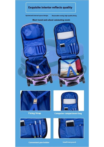 Ovozı 45*29*26CM Araba Şeklinde Çocuk Bagajı Oturtulabilir Seyahat Arabası Çantası (Yurt Dışından) indirimleri