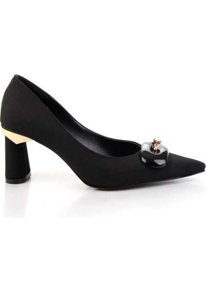 Mat Siyah Kadın Klasik Topuklu Ayakkabı K01188053538