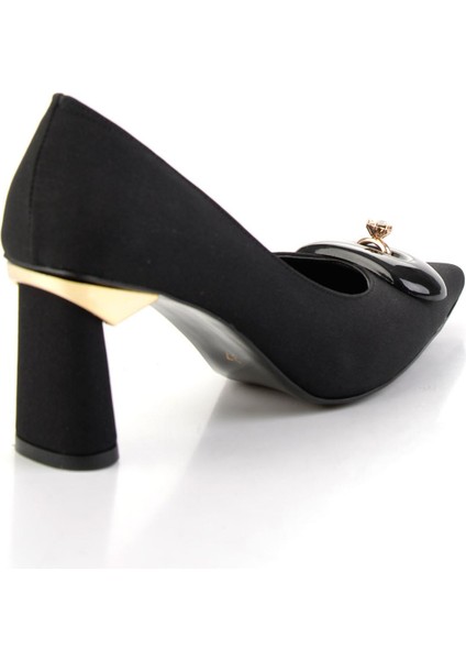 Mat Siyah Kadın Klasik Topuklu Ayakkabı K01188053538 modelleri