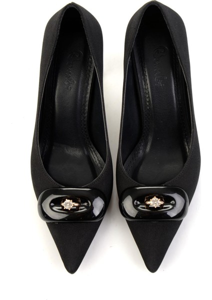 Mat Siyah Kadın Klasik Topuklu Ayakkabı K01188053538 fırsatları