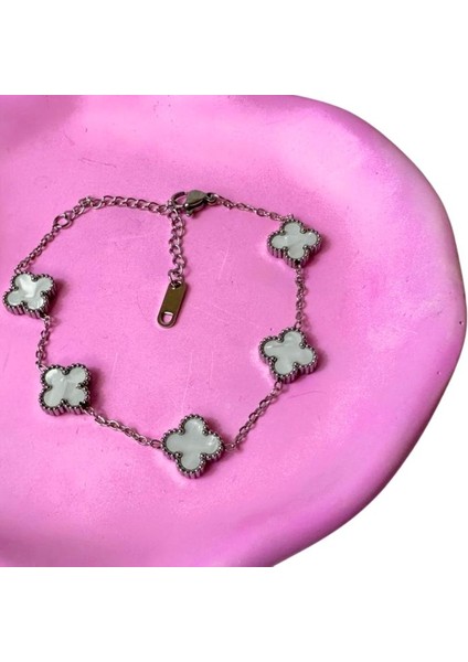 7865 Orta Boy Yonca Model Çelik Bileklik fiyatları