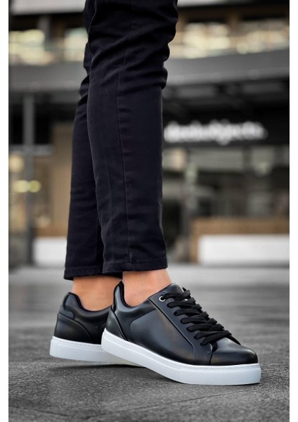 Kb-Bx1 Kuback Siyah Cilt Yüksek Beyaz Taban Günlük Erkek Ayakkabı modelleri