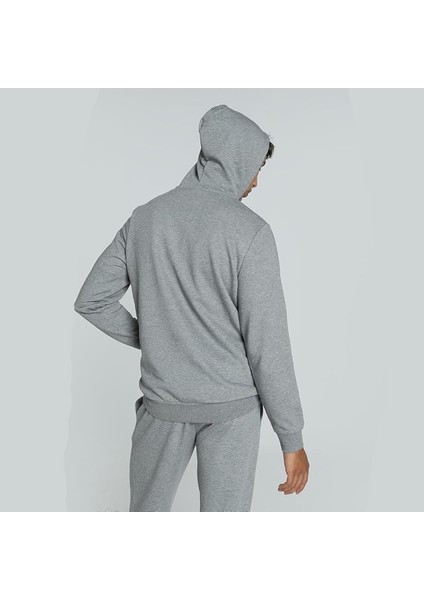 Essentials No 1 Logo Erkek Gri Kapüşonlu Sweatshirt modelleri