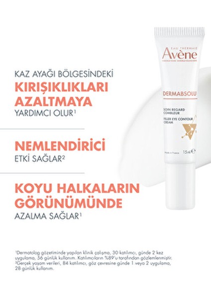 Dermabsolu Göz Çevresi Kremi 15 ml Bakuchiol ve Vanilya Polifenolleri ile Zenginleştirilmiş
