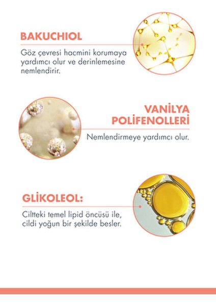 Dermabsolu Göz Çevresi Kremi 15 ml Bakuchiol ve Vanilya Polifenolleri ile Zenginleştirilmiş