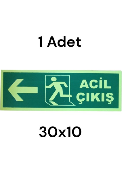 Acil Çıkış Sol Fotolümenli (30-10 Cm)