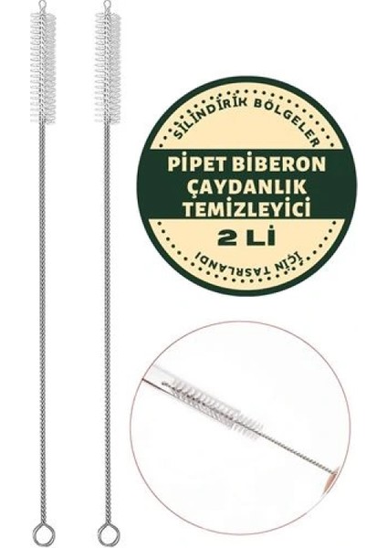 2 Adet Pipet Emzik Çaydanlık Temizleyici Fırça