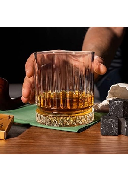 Yaş Tasarımlı Ahşap Kutulu 2'li Glasgow Viski Kadeh Seti + 6 Soğutucu Taş modelleri