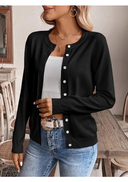 Kadın Uzun Kollu Önden Düğmeli Triko Ceket fırsatları