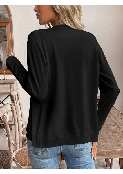 Kadın Uzun Kollu Önden Düğmeli Triko Ceket indirimleri