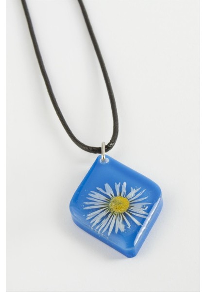 Depomix Papatya Köşeli Epoksi Kolye-Mavi fiyatları