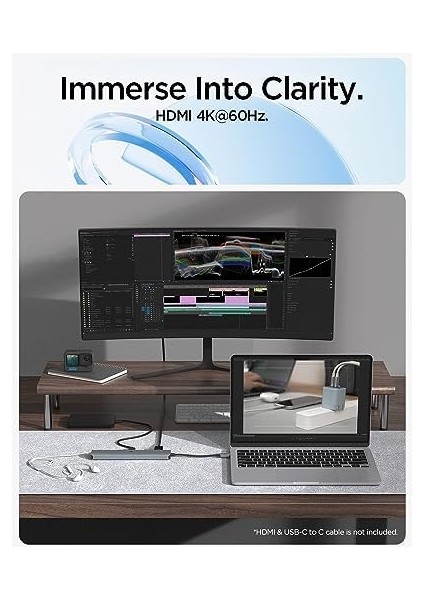 Arcdock 85W Güç 9in1 Usb-C Multi Hub / Çoklayıcı 9 Port / 4K 60hz / Ethernet 1gbps / PD2306 Space Gray - ACA06388 modelleri