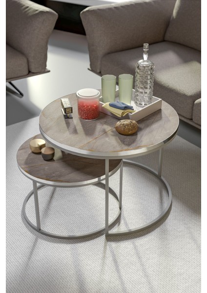 Orta Sehpa Ikili Lüx Specıal Gümüş Gordion fırsatları