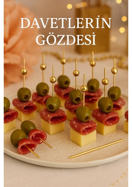 50’li Altın Top Başlıklı 12 cm Bambu Kürdan Seti – Kokteyl, Tatlı ve Davet Sunumları Için Şık Seçim modelleri