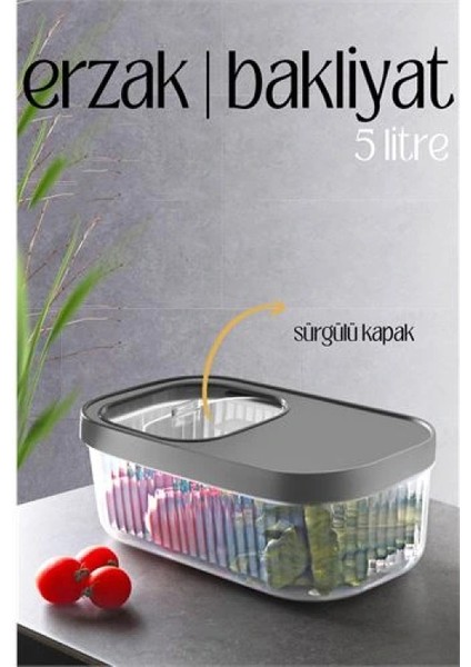 Multibox Erzak Bakliyat Kutusu Sürgülü Kapak 5 Litre