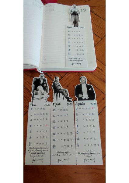 2026 Atatürk Ayraç Takvimi Atatürk Temalı Özel Tasarım Ayraç Takvim fiyatları