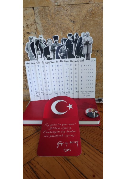 2026 Atatürk Ayraç Takvimi Atatürk Temalı Özel Tasarım Ayraç Takvim fırsatları