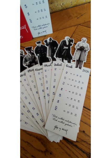 2026 Atatürk Ayraç Takvimi Atatürk Temalı Özel Tasarım Ayraç Takvim indirimleri