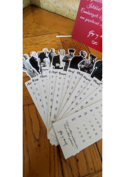 2026 Atatürk Ayraç Takvimi Atatürk Temalı Özel Tasarım Ayraç Takvim