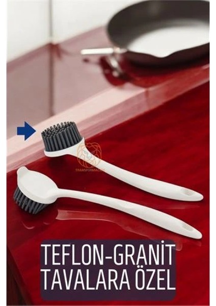 Teflon ve Granit Tava Tencere Fırçası Silikon Teflon Fırçası