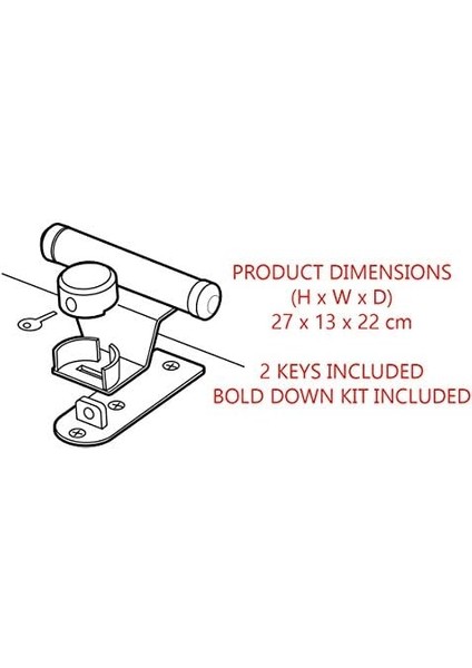 1488EURDAT Garaj Kapısı, Anahtar Kilitli, Siyah, 13 cm x 27 cm x 22,5 cm fiyatları