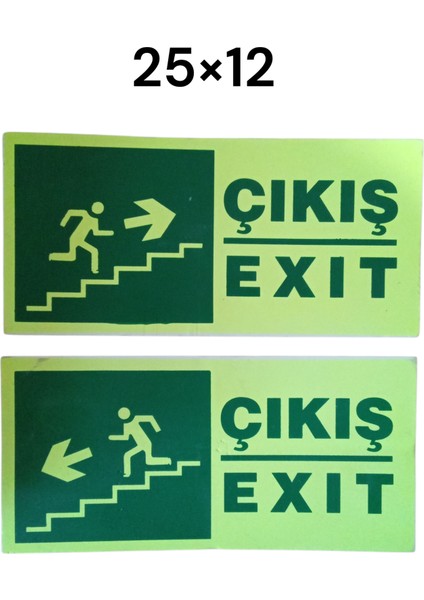 Çıkış Exit Sağ ve Sol Fotolümenli 25- 12 cm
