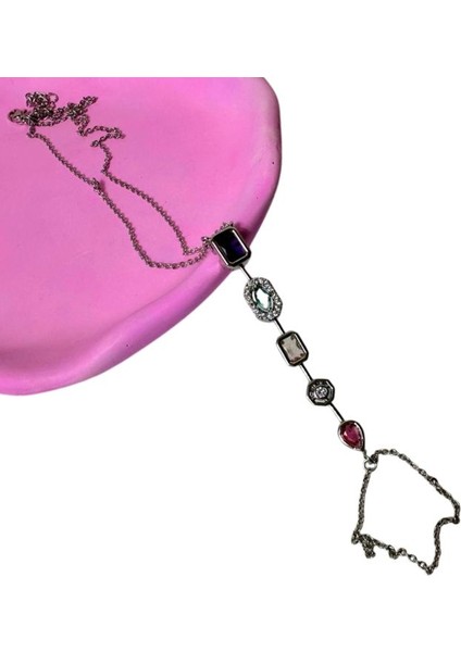 4750 Beş Element Renkli Taşlı Çelik Şahmeran Bileklik