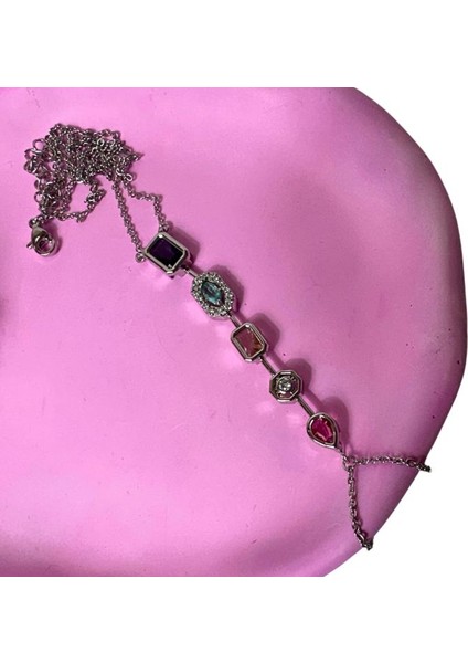 4750 Beş Element Renkli Taşlı Çelik Şahmeran Bileklik fırsatları