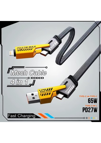 65W Data Kablosu 4 In 1 - 5'li Paket -Ios Data Şarj Kablosu (1m) fiyatları