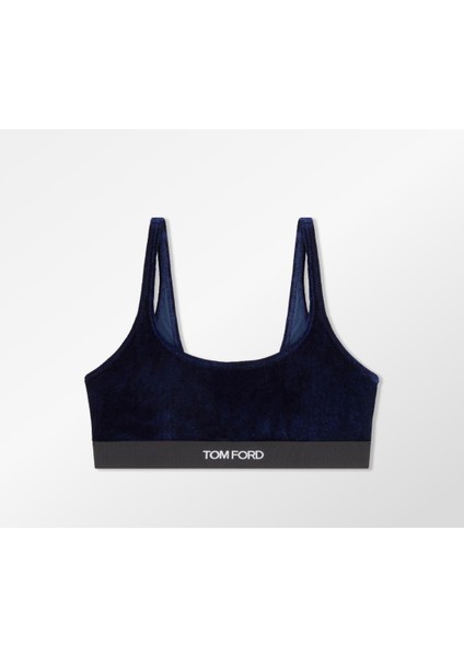 Tom Ford Logolu Bel Bantlı Kadife Tayt ve Bra Takım Lacivert Renk , Lacivert Kadife Tayt Takım fiyatları