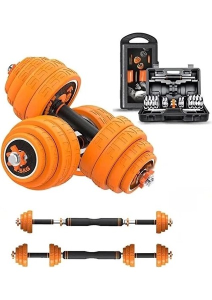 30 kg Döküm Plaka Dambıl Seti 2 In 1 Dambıl Seti