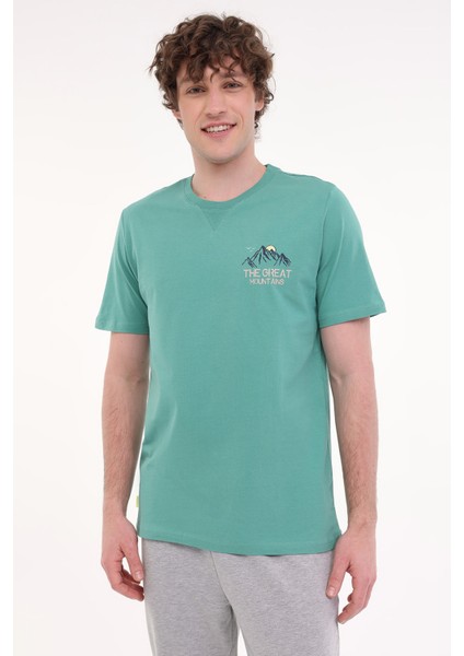 ML FINE 11OTD206 5FX Yeşil Erkek Kısa Kol T-Shirt