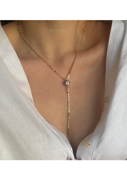 Çelik Nazarlı Y Kolye