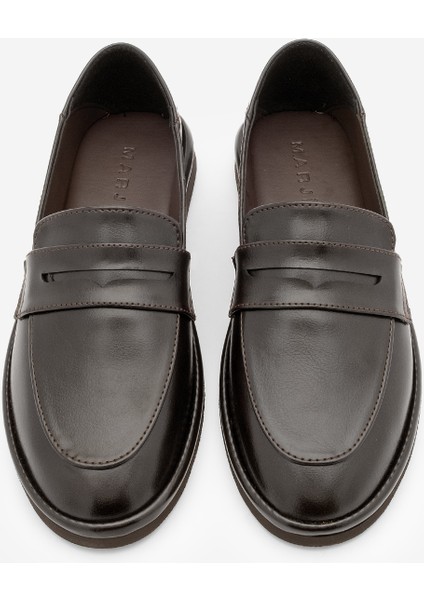 Kadın Loafer Düz Taban Makosen Günlük Ayakkabı Riston Kahve