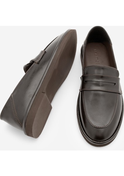 Kadın Loafer Düz Taban Makosen Günlük Ayakkabı Riston Kahve