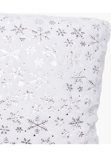 Beyaz, Gümüş Kar Taneli Yastık Kılıf 42CM fiyatları