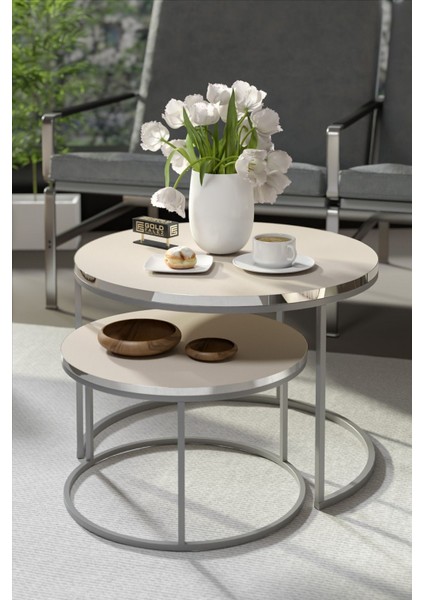 Orta Sehpa Ikili Lüx Specıal Gümüş Krem fiyatları