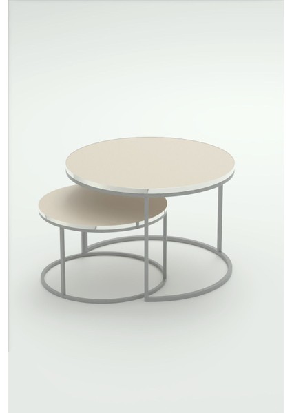 Orta Sehpa Ikili Lüx Specıal Gümüş Krem