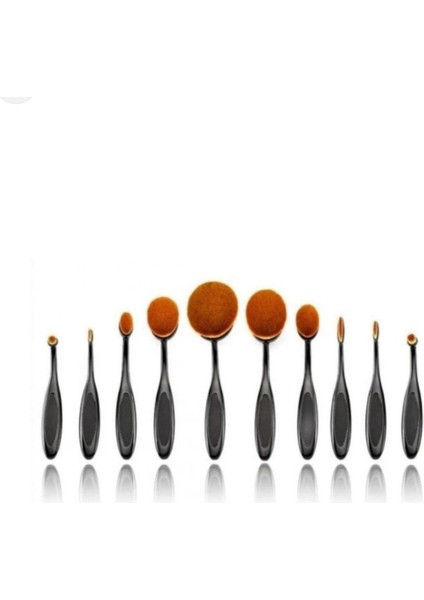 Oval Kaşık Makyaj Fırça Seti 10 Parça – Kusursuz Cilt Makyajı Için