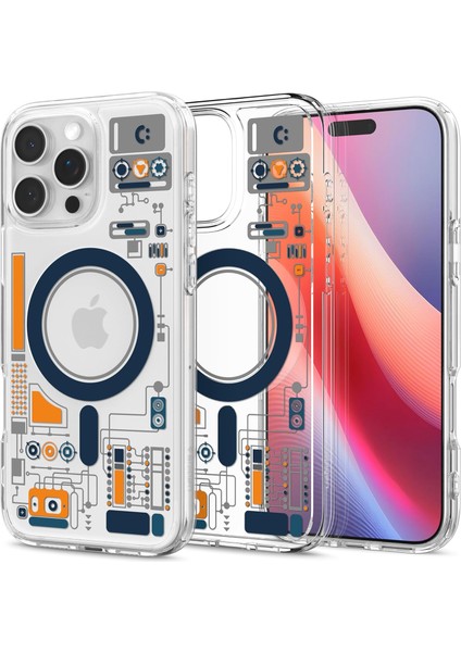 16 Pro Ince Kılıf Ultra Sararma Karşıtı Duraclear™ Hava Kanalı Teknolojisi™ Askeri Sınıf Koruma Magfit Analogue Tasarım Kapak - ACS08727
